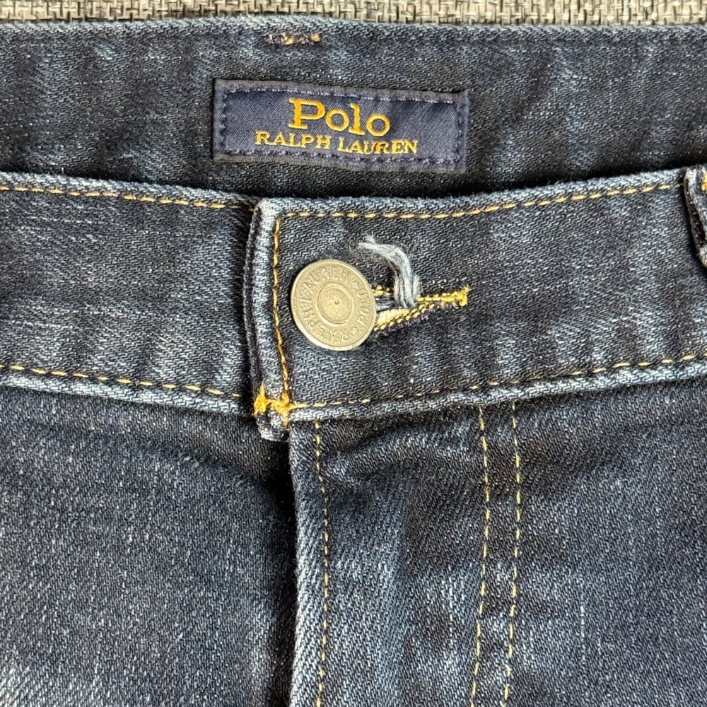Mens Polo Ralph Lauren Sullivan Slim Jeans 37x29.5‎ Dark Wash Stretch Denim